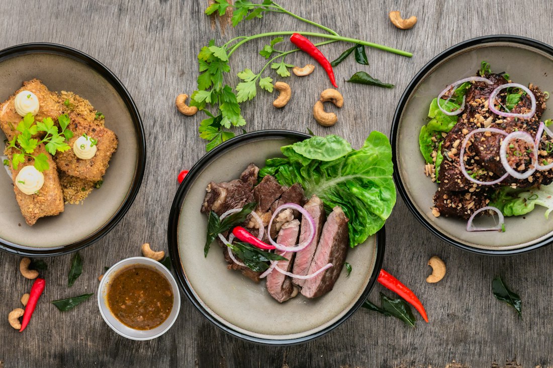 Beautifully plated dishes at Chili Spicy Café